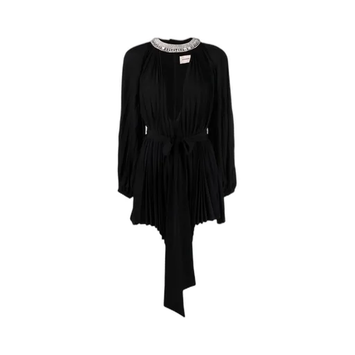 Crystal-Embellished Pleated Mini Dress