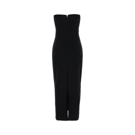 Zipped Strapless Midi Dress
