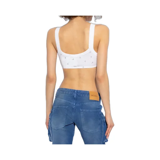 Embellished Ribbed-Knit Top