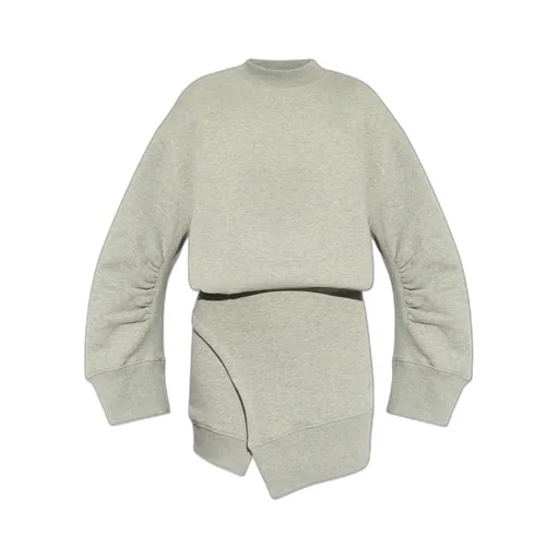 Asymmetric Crewneck Mini Dress