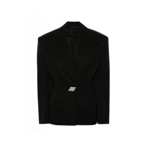 Single-Breasted Gabardine Blazer
