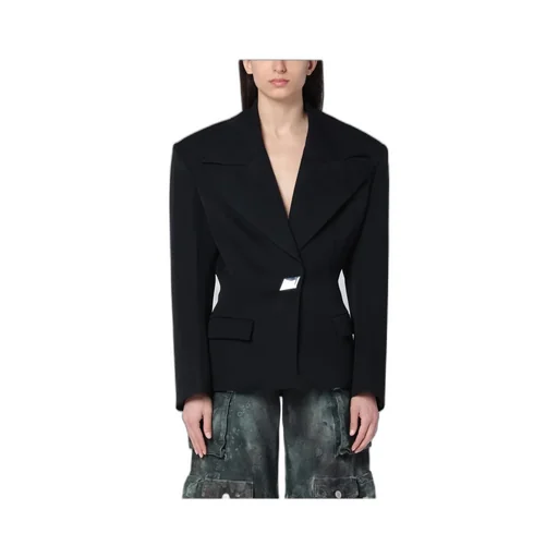 Single-Breasted Gabardine Blazer