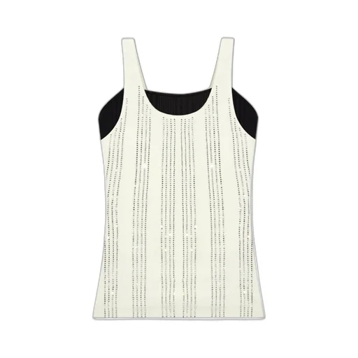 Embellished Double Layered Ribbed Top