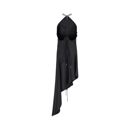 Asymmetric Sleeveless Satin Midi Dress
