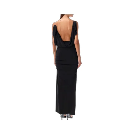 Ruched Satin Maxi Dress