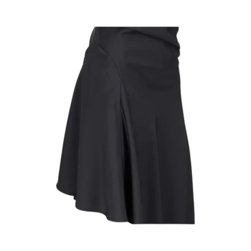 Asymmetric Sleeveless Satin Midi Dress