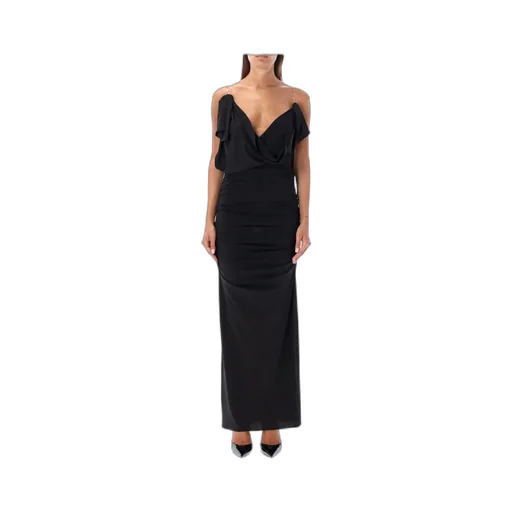 Ruched Satin Maxi Dress