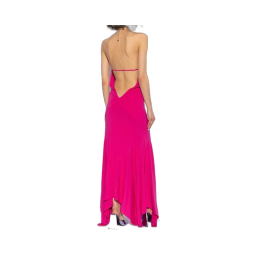 Asymmetric Halterneck Long Dress