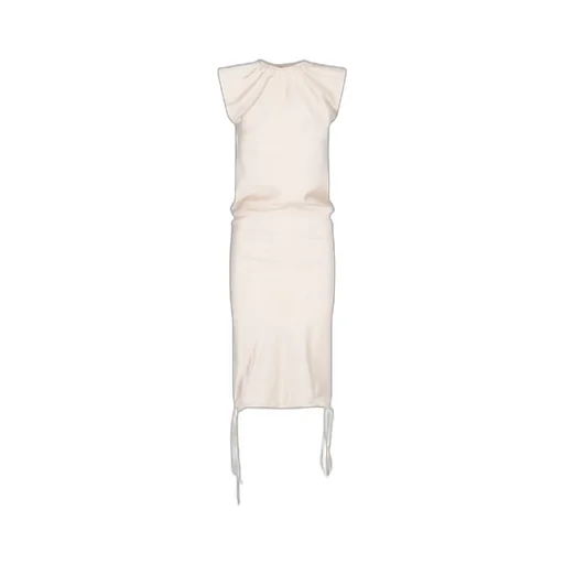 Ruched Neck Drawstring Midi Dress