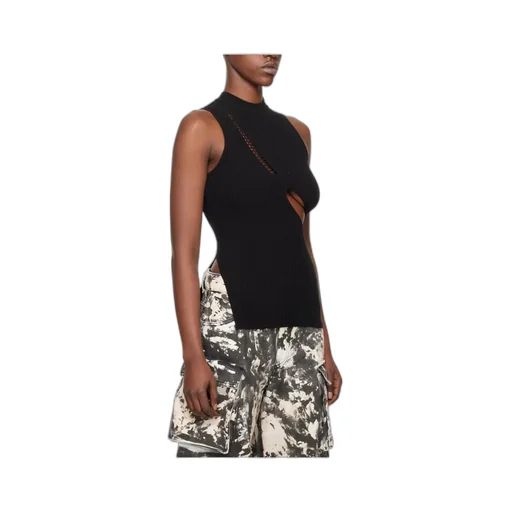 Cut-Out Ribbed-Knit Tank Top