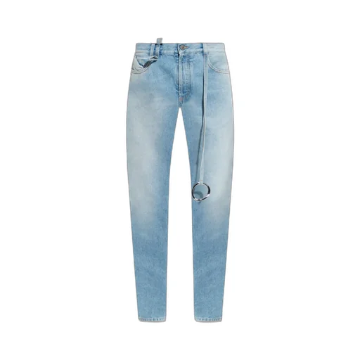 Ring Embellished Tapered Leg Jeans
