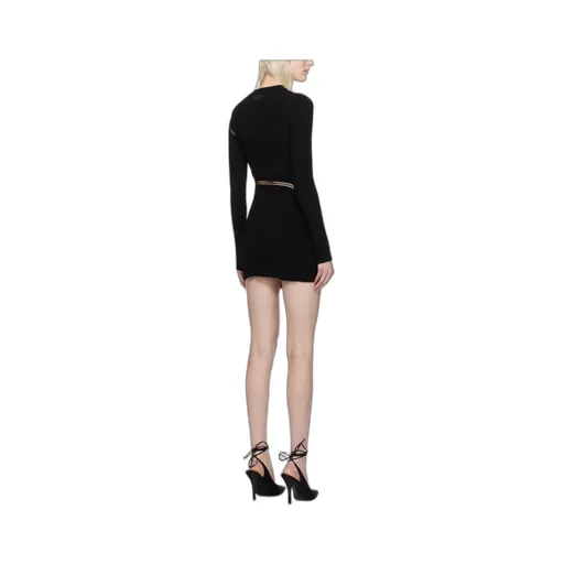 Ribbed-Knit Minidress With Cut-Outs