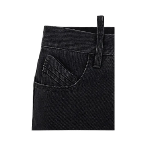 Cut-Out Mid-Rise Denim Skirt