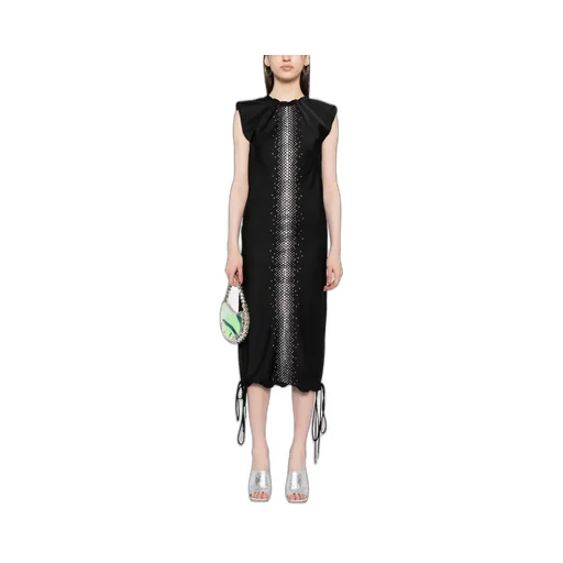 Rhinestone-Embellished Midi Dress
