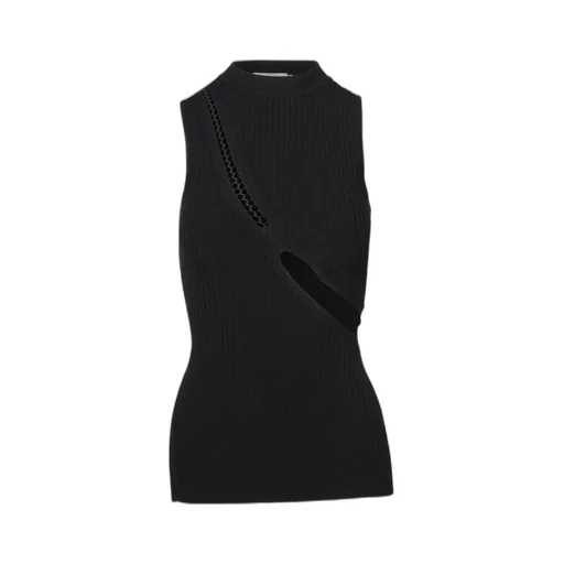 Cut-Out Ribbed-Knit Tank Top
