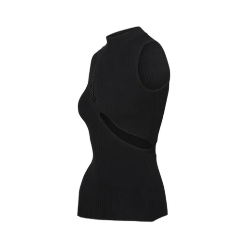 Cut-Out Ribbed-Knit Tank Top