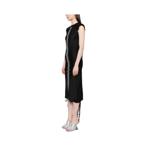 Rhinestone-Embellished Midi Dress
