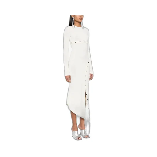 Asymmetric Convertible Long-Sleeved Midi Dress