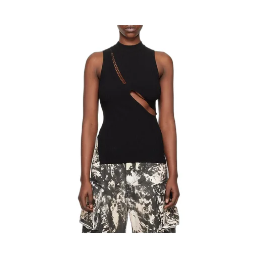 Cut-Out Ribbed-Knit Tank Top