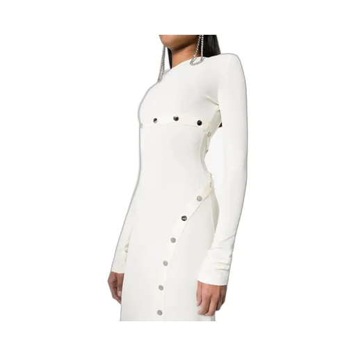 Asymmetric Convertible Long-Sleeved Midi Dress