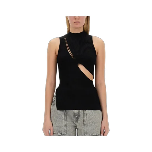 Cut-Out Ribbed Sleeveless Top