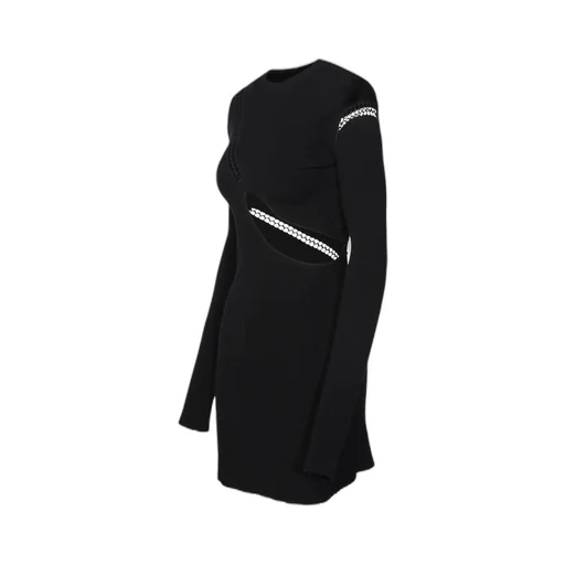 Ribbed-Knit Minidress With Cut-Outs