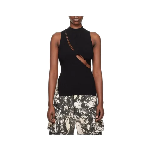 Cut-Out Ribbed-Knit Tank Top
