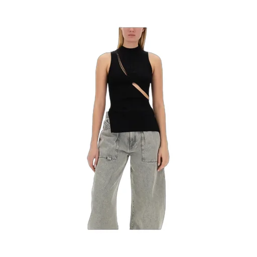 Cut-Out Ribbed Sleeveless Top
