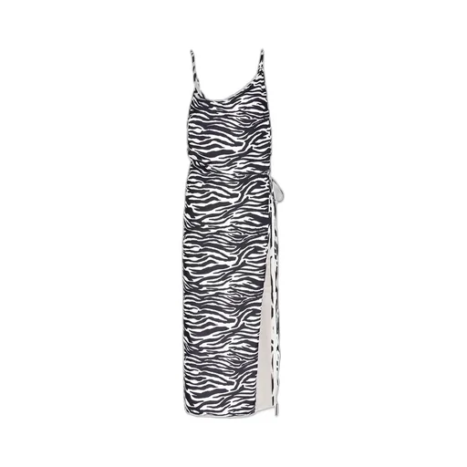 Zebra Printed Stretched Midi Dress