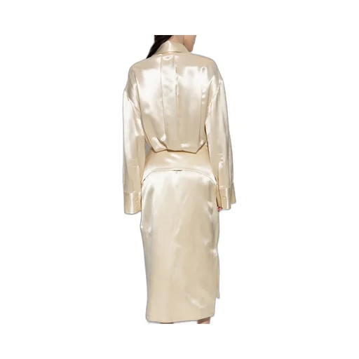 Charla Drop Shoulder Satin Shirt Dress