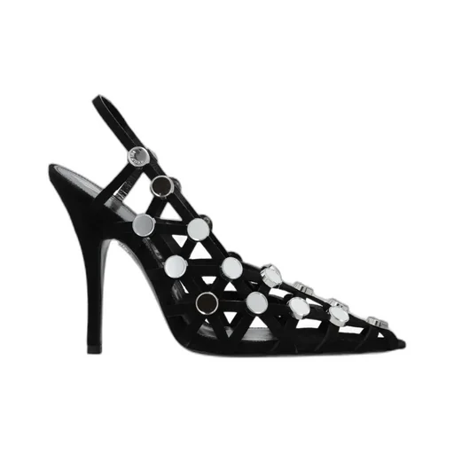 Grid Pointed Toe Pumps