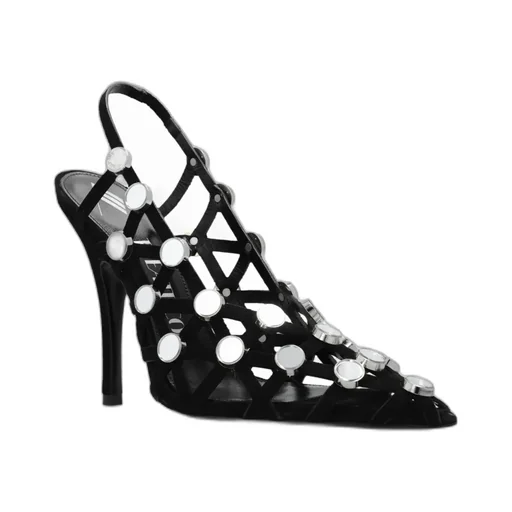 Grid Pointed Toe Pumps