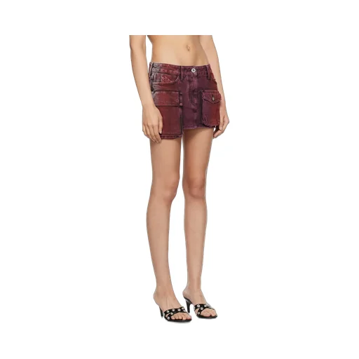 Low-Rise Cargo Denim Mini Skirt