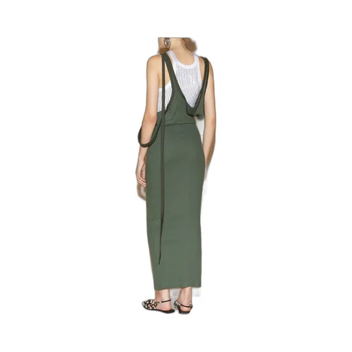 Ribbed Asymmetric Midi Dress