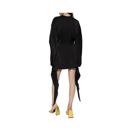 Asymmetric Cut-Out Twist Satin Mini Dress