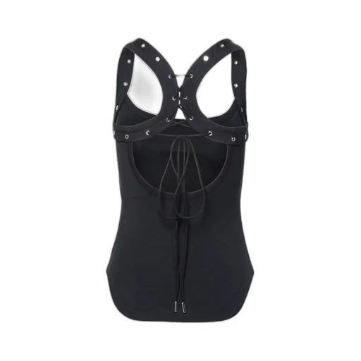 Lacci Logo Embroidered Lace-Up Tank Top