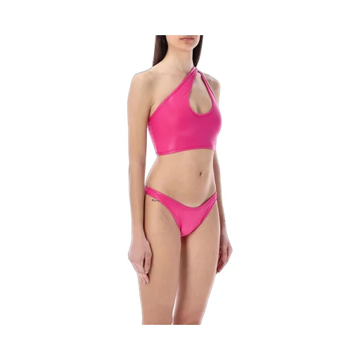 High-Shine Crossover-Strap Bikini Set