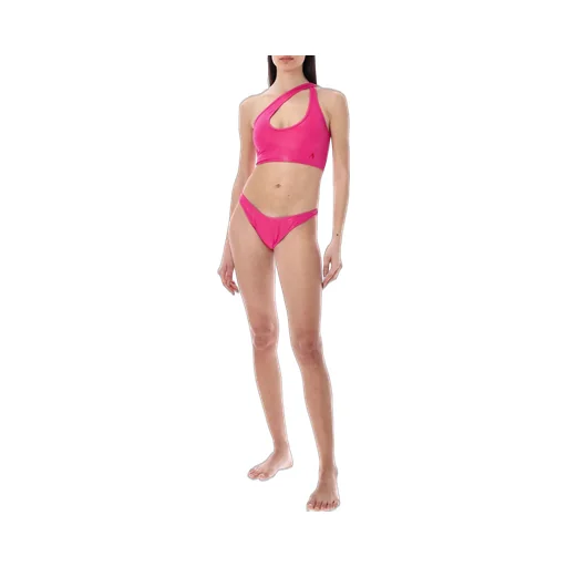 High-Shine Crossover-Strap Bikini Set