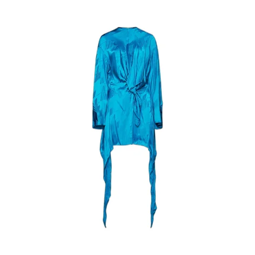 Asymmetric Hem Satin Mini Dress
