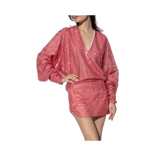 Gael Sequin-Embellished V-Neck Mini Dress