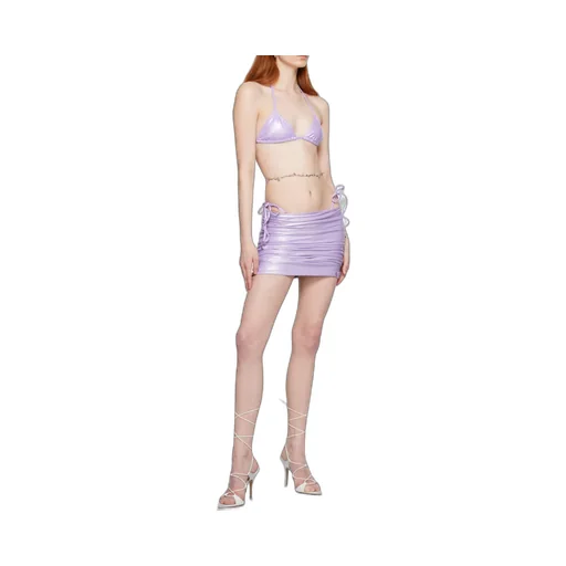 Metallic High Waist Beach Skirt