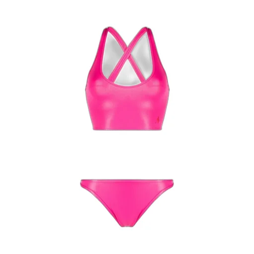 High-Shine Crossover-Strap Bikini Set