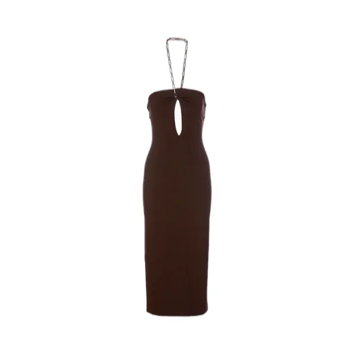 Chain Detailed Halterneck Dress