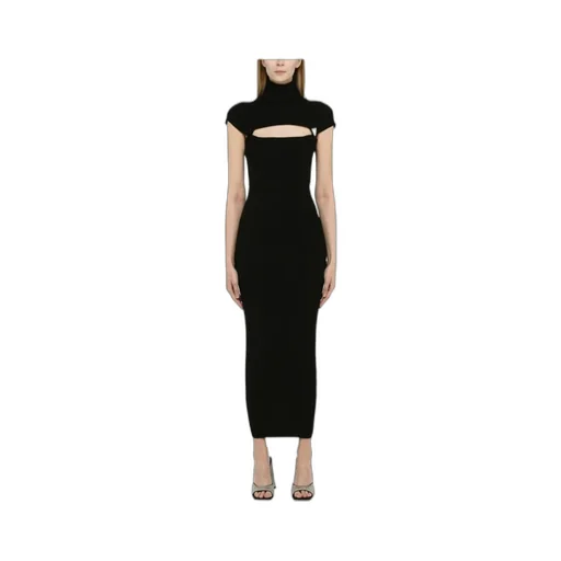 Cut-Out High-Neck Dress