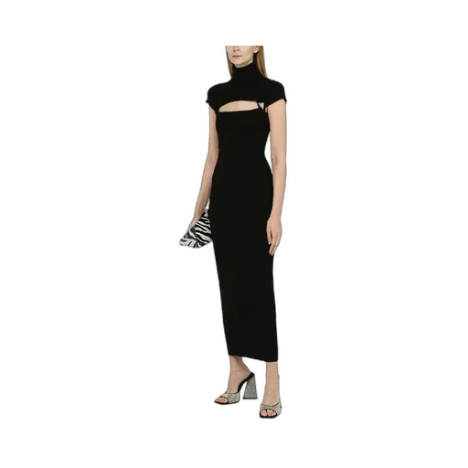 Cut-Out High-Neck Dress