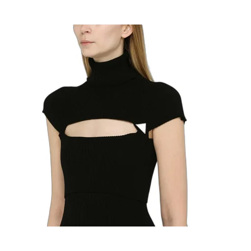 Cut-Out High-Neck Dress