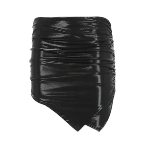 Low-Waisted Ruched Mini Skirt