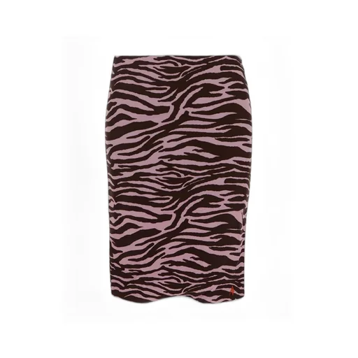 Zebra-Printed High-Waist Midi Skirt