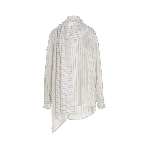 Striped Buttoned Asymmetric Shirt