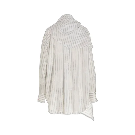 Striped Buttoned Asymmetric Shirt
